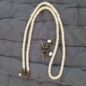 Mini Pearl Necklace and earrings
